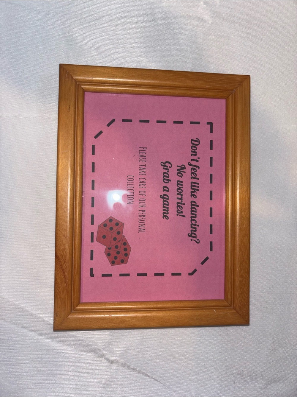 Wood Picture Frame with Pink Game Sign - Home Accents